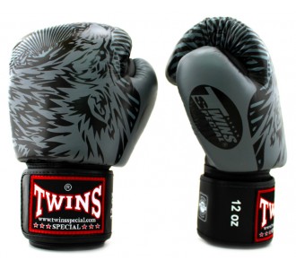 Боксерские перчатки Twins Special с рисунком (FBGV-50 gray)